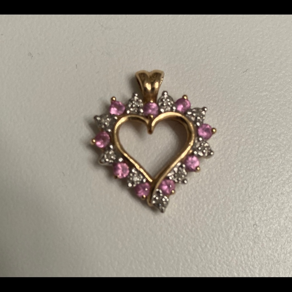 Pink Topaz/Cubic Zirconia Pendant